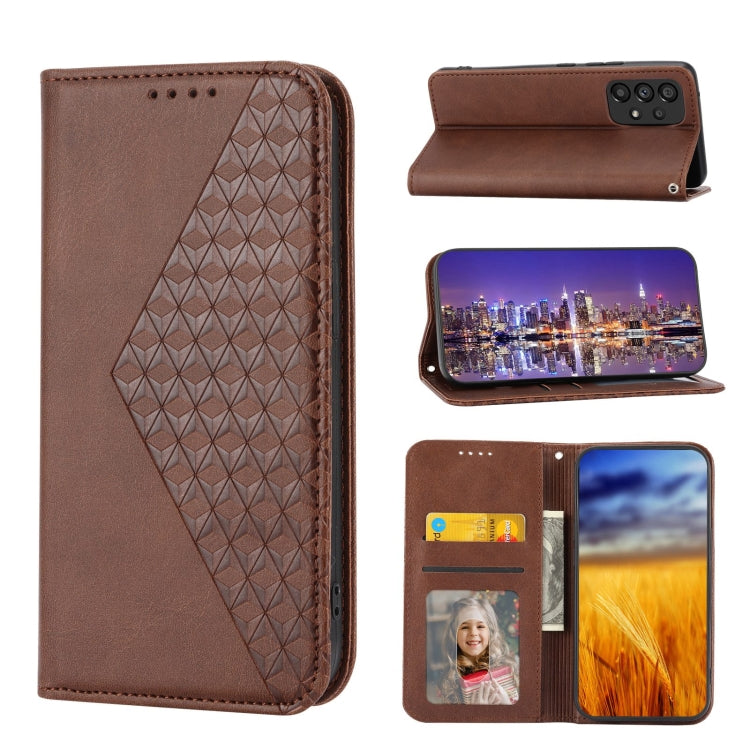 Cubic Grid Calf Texture Magnetic Closure Leather Phone Case, For Xiaomi Redmi 10A, For Xiaomi Redmi Note 11 Pro+, For Xiaomi 11T / 11T Pro, For Xiaomi Redmi Note 11T Pro, For Realme 9i