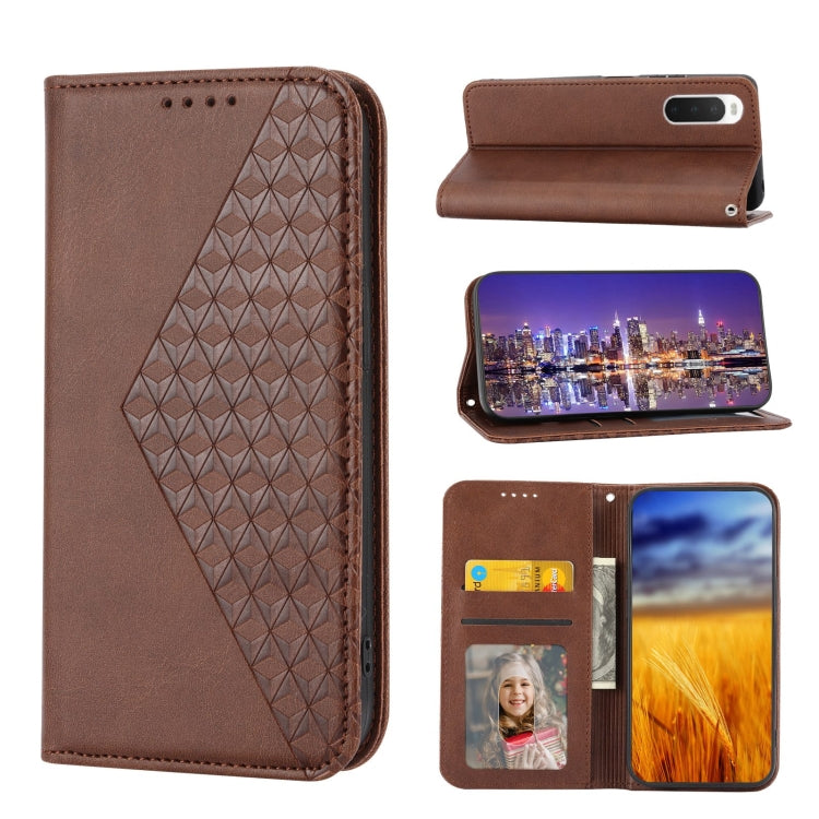 Cubic Grid Calf Texture Magnetic Closure Leather Phone Case, For OPPO A57 2022, For Sony Xperia 1 IV, For Sony Xperia 10 IV, For Google Pixel 6, For Google Pixel 6 Pro