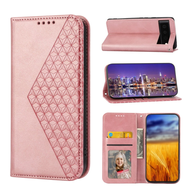 Cubic Grid Calf Texture Magnetic Closure Leather Phone Case, For OPPO A57 2022, For Sony Xperia 1 IV, For Sony Xperia 10 IV, For Google Pixel 6, For Google Pixel 6 Pro