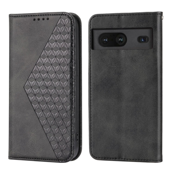 Cubic Grid Calf Texture Magnetic Closure Leather Phone Case, For Google Pixel 6a, For Google Pixel 7, For Google Pixel 7 Pro