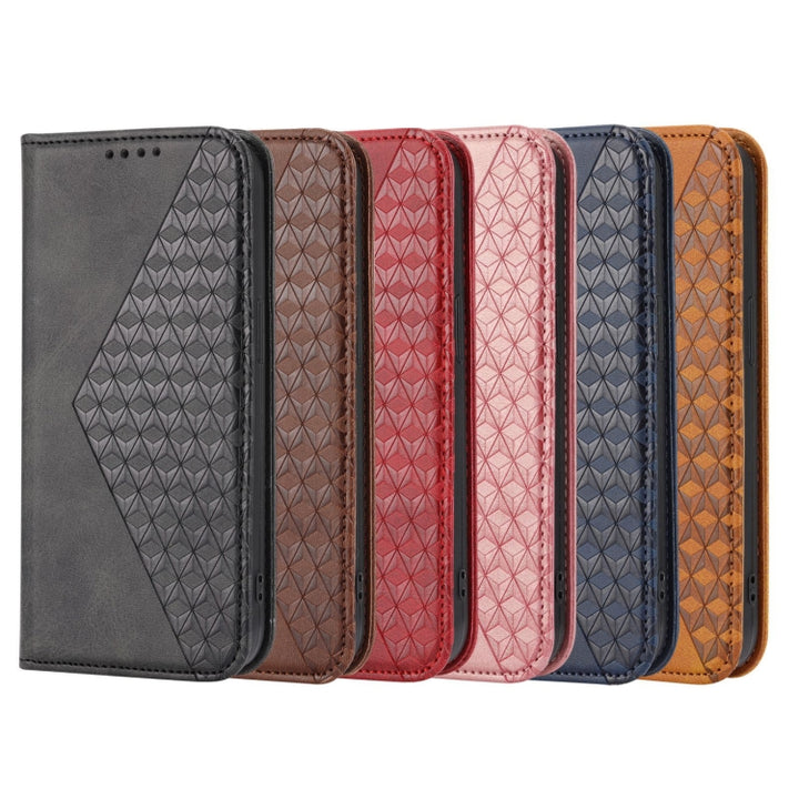 Cubic Grid Calf Texture Magnetic Closure Leather Phone Case, For Google Pixel 6a, For Google Pixel 7, For Google Pixel 7 Pro