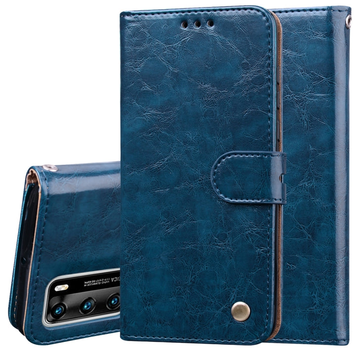 Business Style Oil Wax Texture Horizontal Flip Leather Case, with Holder & Card Slots & Wallet, For Xiaomi Redmi Note 9 Pro, For Huawei P40 Lite, For Huawei P40, For Huawei P40 Pro, For Galaxy M31