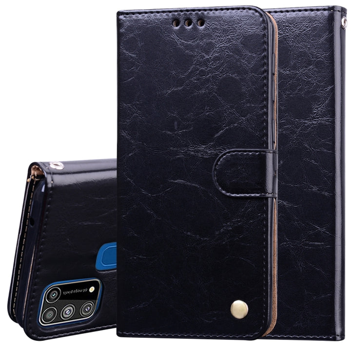 Business Style Oil Wax Texture Horizontal Flip Leather Case, with Holder & Card Slots & Wallet, For Xiaomi Redmi Note 9 Pro, For Huawei P40 Lite, For Huawei P40, For Huawei P40 Pro, For Galaxy M31