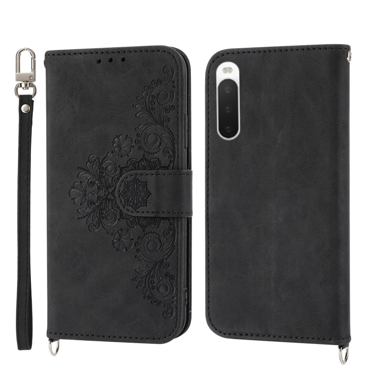 Skin-feel Flowers Embossed Wallet Leather Phone Case, For Sony Xperia 10 IV, For Sony Xperia 1 IV, For Google Pixel 6, For Google Pixel 6 Pro, For Google Pixel 6a, For Google Pixel 7 5G