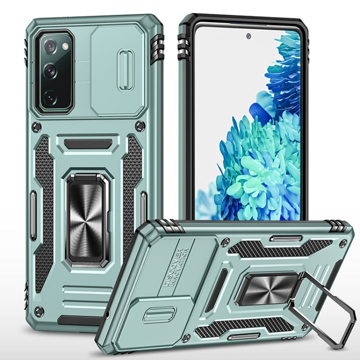 Armor PC + TPU Camera Shield Phone Case, For Samsung Galaxy S20 FE, For Samsung Galaxy S20 Ultra, For Samsung Galaxy S20+, For Samsung Galaxy S10