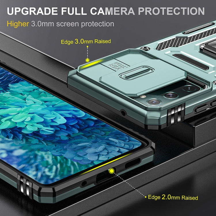 Armor PC + TPU Camera Shield Phone Case, For Samsung Galaxy S20 FE, For Samsung Galaxy S20 Ultra, For Samsung Galaxy S20+, For Samsung Galaxy S10