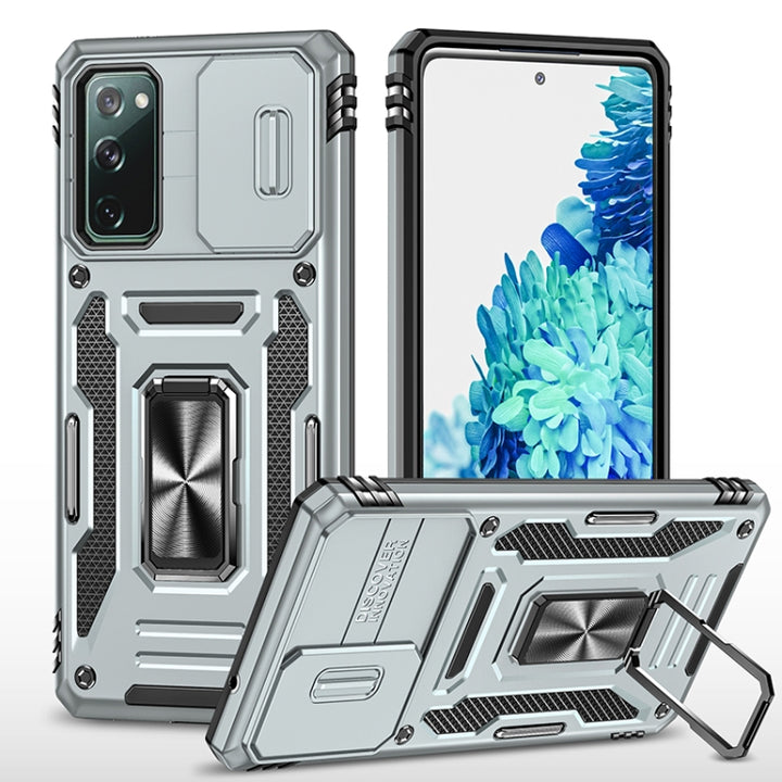 Armor PC + TPU Camera Shield Phone Case, For Samsung Galaxy S20 FE, For Samsung Galaxy S20 Ultra, For Samsung Galaxy S20+, For Samsung Galaxy S10