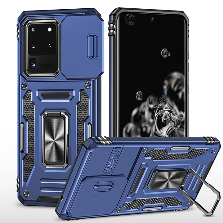 Armor PC + TPU Camera Shield Phone Case, For Samsung Galaxy S20 FE, For Samsung Galaxy S20 Ultra, For Samsung Galaxy S20+, For Samsung Galaxy S10