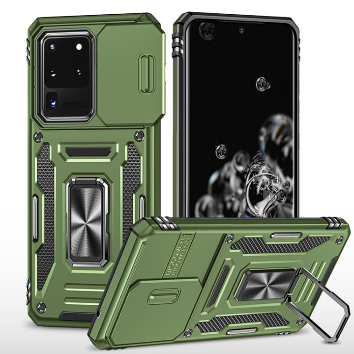 Armor PC + TPU Camera Shield Phone Case, For Samsung Galaxy S20 FE, For Samsung Galaxy S20 Ultra, For Samsung Galaxy S20+, For Samsung Galaxy S10