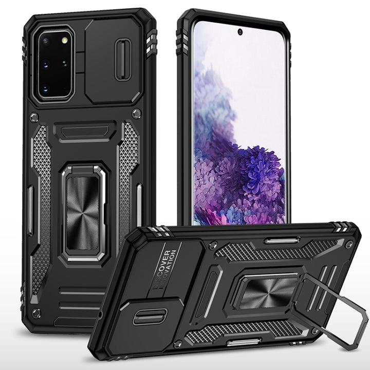 Armor PC + TPU Camera Shield Phone Case, For Samsung Galaxy S20 FE, For Samsung Galaxy S20 Ultra, For Samsung Galaxy S20+, For Samsung Galaxy S10