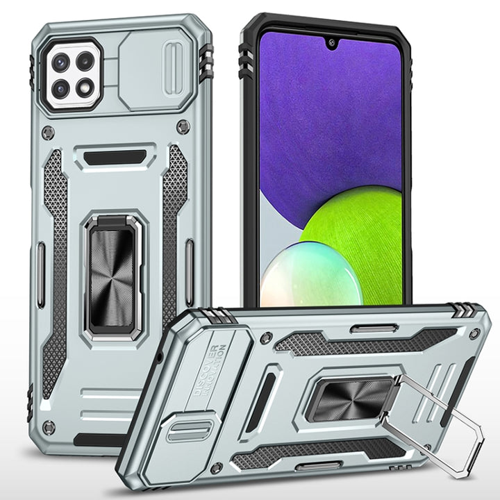 Armor PC + TPU Camera Shield Phone Case, For Samsung Galaxy A53 5G, For Samsung Galaxy A22 5G, For Samsung Galaxy A03s, For Samsung Galaxy A13 5G