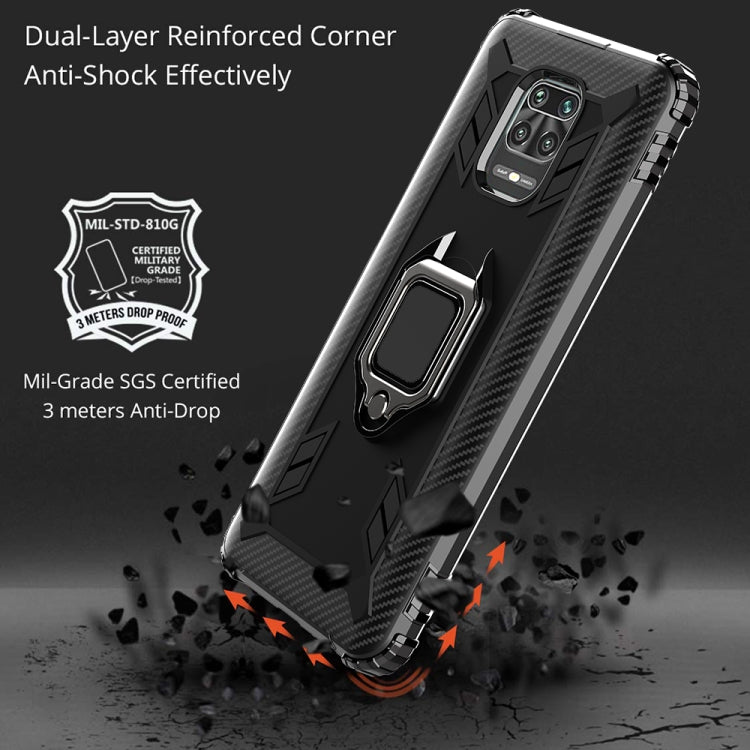 Carbon Fiber Protective Case with 360 Degree Rotating Ring Holder, For Xiaomi Redmi Note 9 Pro, For Xiaomi Redmi Note 9S, For Huawei P40 Lite, For Galaxy M21