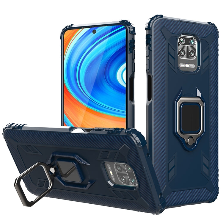 Carbon Fiber Protective Case with 360 Degree Rotating Ring Holder, For Xiaomi Redmi Note 9 Pro, For Xiaomi Redmi Note 9S, For Huawei P40 Lite, For Galaxy M21