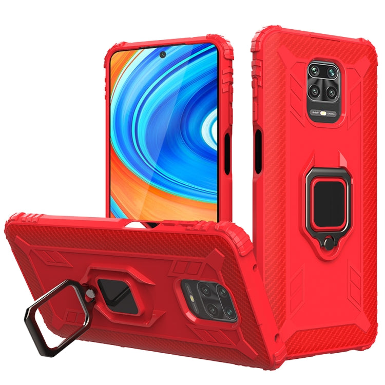 Carbon Fiber Protective Case with 360 Degree Rotating Ring Holder, For Xiaomi Redmi Note 9 Pro, For Xiaomi Redmi Note 9S, For Huawei P40 Lite, For Galaxy M21