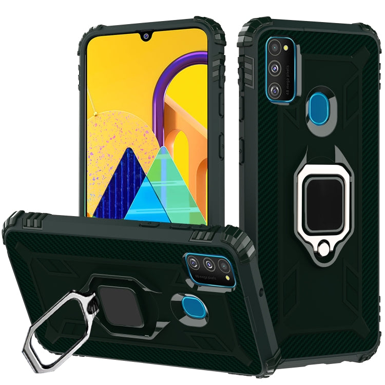 Carbon Fiber Protective Case with 360 Degree Rotating Ring Holder, For Xiaomi Redmi Note 9 Pro, For Xiaomi Redmi Note 9S, For Huawei P40 Lite, For Galaxy M21