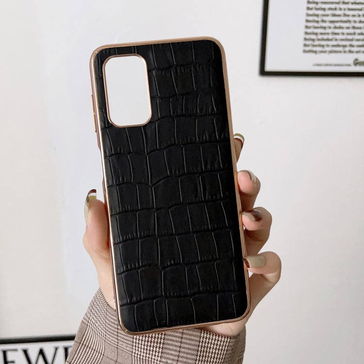 Crocodile Texture Genuine Leather Electroplating Phone Case, For Samsung Galaxy A13 4G, For Samsung Galaxy A23 4G/5G, For Samsung Galaxy A33 5G, For Samsung Galaxy A53 5G, For Samsung Galaxy A73 5G, For Samsung Galaxy Z Flip3 5G