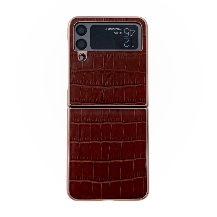 Crocodile Texture Genuine Leather Electroplating Phone Case, For Samsung Galaxy A13 4G, For Samsung Galaxy A23 4G/5G, For Samsung Galaxy A33 5G, For Samsung Galaxy A53 5G, For Samsung Galaxy A73 5G, For Samsung Galaxy Z Flip3 5G