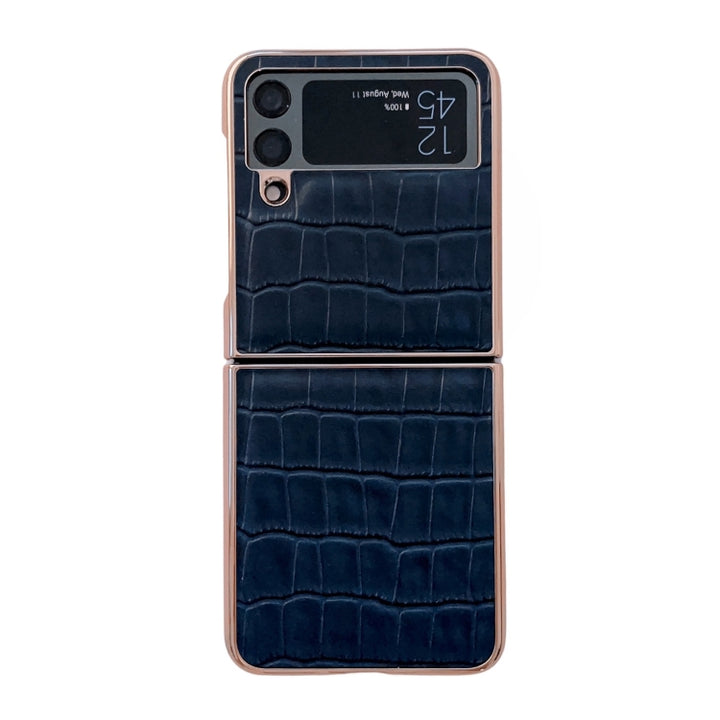 Crocodile Texture Genuine Leather Electroplating Phone Case, For Samsung Galaxy A13 4G, For Samsung Galaxy A23 4G/5G, For Samsung Galaxy A33 5G, For Samsung Galaxy A53 5G, For Samsung Galaxy A73 5G, For Samsung Galaxy Z Flip3 5G