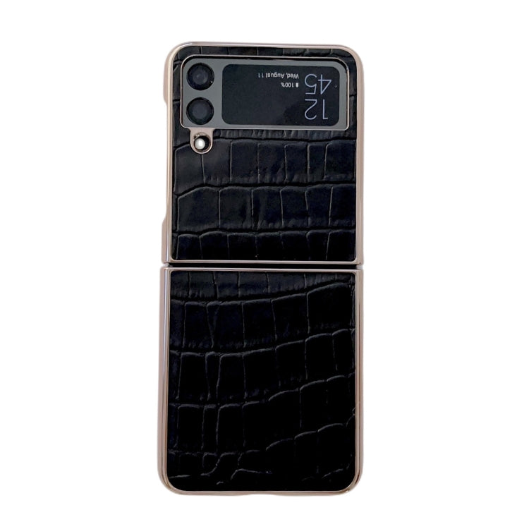 Crocodile Texture Genuine Leather Electroplating Phone Case, For Samsung Galaxy A13 4G, For Samsung Galaxy A23 4G/5G, For Samsung Galaxy A33 5G, For Samsung Galaxy A53 5G, For Samsung Galaxy A73 5G, For Samsung Galaxy Z Flip3 5G