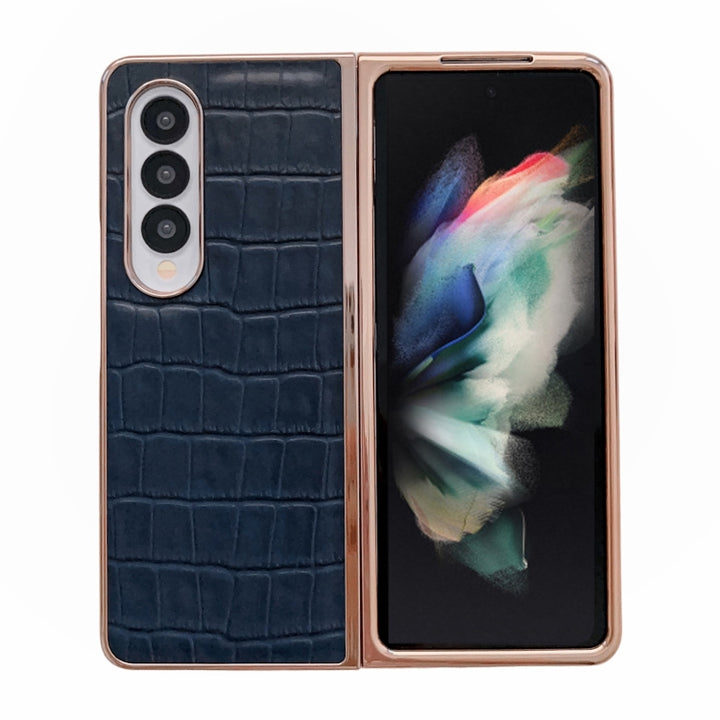 Crocodile Texture Genuine Leather Electroplating Phone Case, For Samsung Galaxy A13 4G, For Samsung Galaxy A23 4G/5G, For Samsung Galaxy A33 5G, For Samsung Galaxy A53 5G, For Samsung Galaxy A73 5G, For Samsung Galaxy Z Flip3 5G