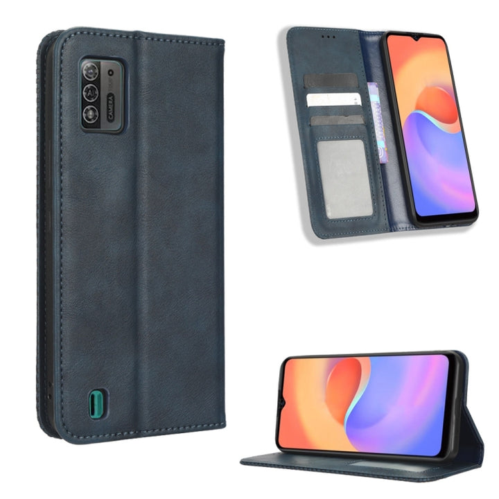 Magnetic Buckle Retro Texture Leather Phone Case, For UMIDIGI Power 7 / Power 7S, For ZTE Blade A52 Lite, For ZTE Blade A72 5G