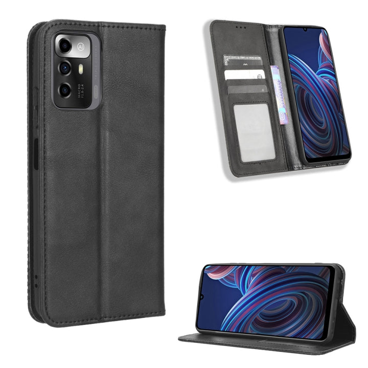 Magnetic Buckle Retro Texture Leather Phone Case, For UMIDIGI Power 7 / Power 7S, For ZTE Blade A52 Lite, For ZTE Blade A72 5G