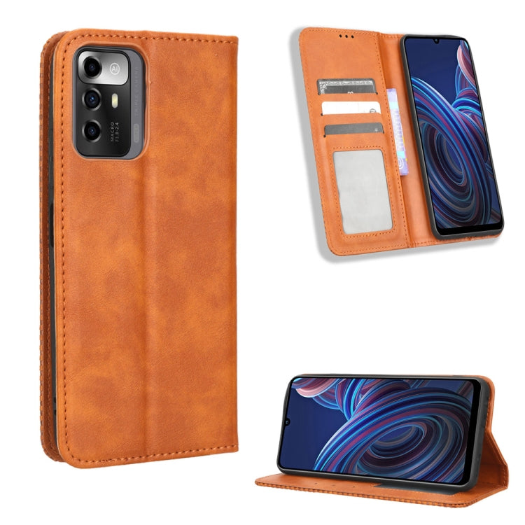 Magnetic Buckle Retro Texture Leather Phone Case, For UMIDIGI Power 7 / Power 7S, For ZTE Blade A52 Lite, For ZTE Blade A72 5G