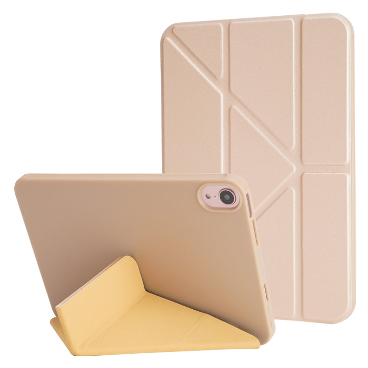 Millet Texture PU + Silicone 3-folding Leather Tablet Case, For iPad 10th Gen 10.9 2022