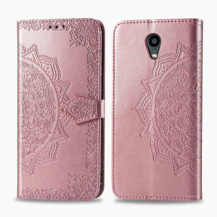 Embossed Mandala Pattern PC + TPU Horizontal Flip Leather Case with Holder & Card Slots, For Kyocera Digno BX, For OPPO Realme C3, For Vivo Z6, For Xiaomi Redmi Note 9S, For Huawei Y6s (2019)