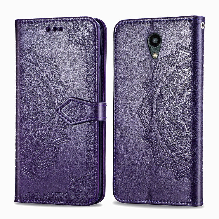 Embossed Mandala Pattern PC + TPU Horizontal Flip Leather Case with Holder & Card Slots, For Kyocera Digno BX, For OPPO Realme C3, For Vivo Z6, For Xiaomi Redmi Note 9S, For Huawei Y6s (2019)