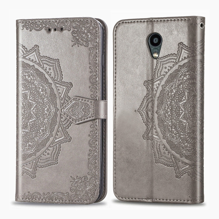 Embossed Mandala Pattern PC + TPU Horizontal Flip Leather Case with Holder & Card Slots, For Kyocera Digno BX, For OPPO Realme C3, For Vivo Z6, For Xiaomi Redmi Note 9S, For Huawei Y6s (2019)