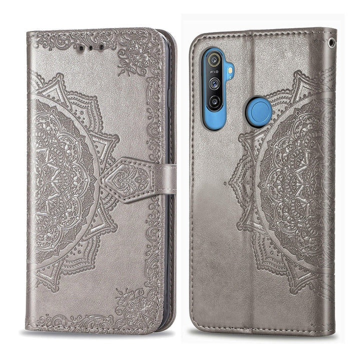 Embossed Mandala Pattern PC + TPU Horizontal Flip Leather Case with Holder & Card Slots, For Kyocera Digno BX, For OPPO Realme C3, For Vivo Z6, For Xiaomi Redmi Note 9S, For Huawei Y6s (2019)