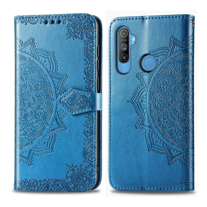 Embossed Mandala Pattern PC + TPU Horizontal Flip Leather Case with Holder & Card Slots, For Kyocera Digno BX, For OPPO Realme C3, For Vivo Z6, For Xiaomi Redmi Note 9S, For Huawei Y6s (2019)