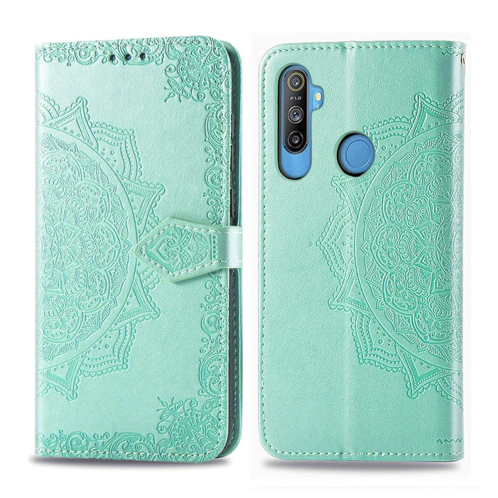 Embossed Mandala Pattern PC + TPU Horizontal Flip Leather Case with Holder & Card Slots, For Kyocera Digno BX, For OPPO Realme C3, For Vivo Z6, For Xiaomi Redmi Note 9S, For Huawei Y6s (2019)