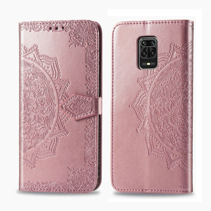 Embossed Mandala Pattern PC + TPU Horizontal Flip Leather Case with Holder & Card Slots, For Kyocera Digno BX, For OPPO Realme C3, For Vivo Z6, For Xiaomi Redmi Note 9S, For Huawei Y6s (2019)