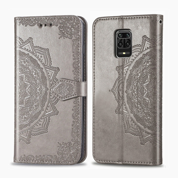 Embossed Mandala Pattern PC + TPU Horizontal Flip Leather Case with Holder & Card Slots, For Kyocera Digno BX, For OPPO Realme C3, For Vivo Z6, For Xiaomi Redmi Note 9S, For Huawei Y6s (2019)