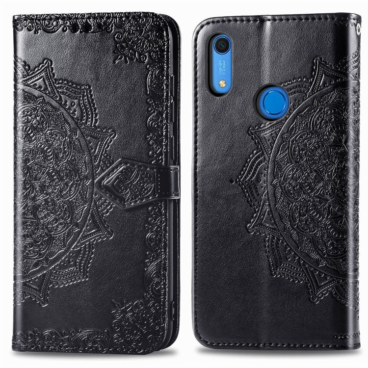 Embossed Mandala Pattern PC + TPU Horizontal Flip Leather Case with Holder & Card Slots, For Kyocera Digno BX, For OPPO Realme C3, For Vivo Z6, For Xiaomi Redmi Note 9S, For Huawei Y6s (2019)