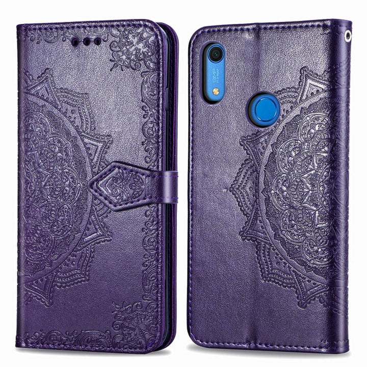 Embossed Mandala Pattern PC + TPU Horizontal Flip Leather Case with Holder & Card Slots, For Kyocera Digno BX, For OPPO Realme C3, For Vivo Z6, For Xiaomi Redmi Note 9S, For Huawei Y6s (2019)