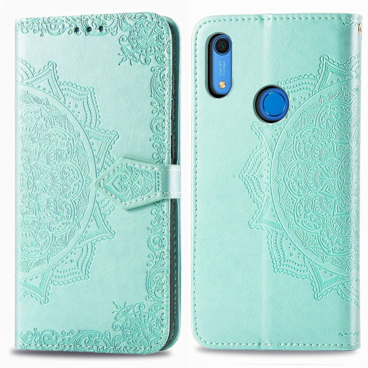 Embossed Mandala Pattern PC + TPU Horizontal Flip Leather Case with Holder & Card Slots, For Kyocera Digno BX, For OPPO Realme C3, For Vivo Z6, For Xiaomi Redmi Note 9S, For Huawei Y6s (2019)