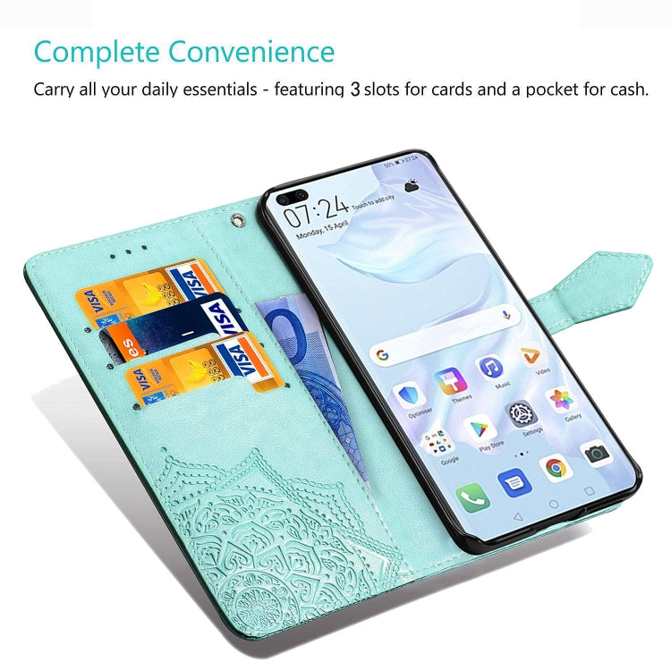 Embossed Mandala Pattern PC + TPU Horizontal Flip Leather Case with Holder & Card Slots, For Huawei P40, For Huawei P40 Lite / nova 6 SE, For Huawei P40 Pro / P40 Pro+, For Huawei Y7P, For Galaxy A11