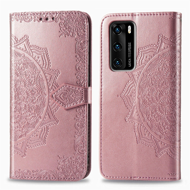 Embossed Mandala Pattern PC + TPU Horizontal Flip Leather Case with Holder & Card Slots, For Huawei P40, For Huawei P40 Lite / nova 6 SE, For Huawei P40 Pro / P40 Pro+, For Huawei Y7P, For Galaxy A11