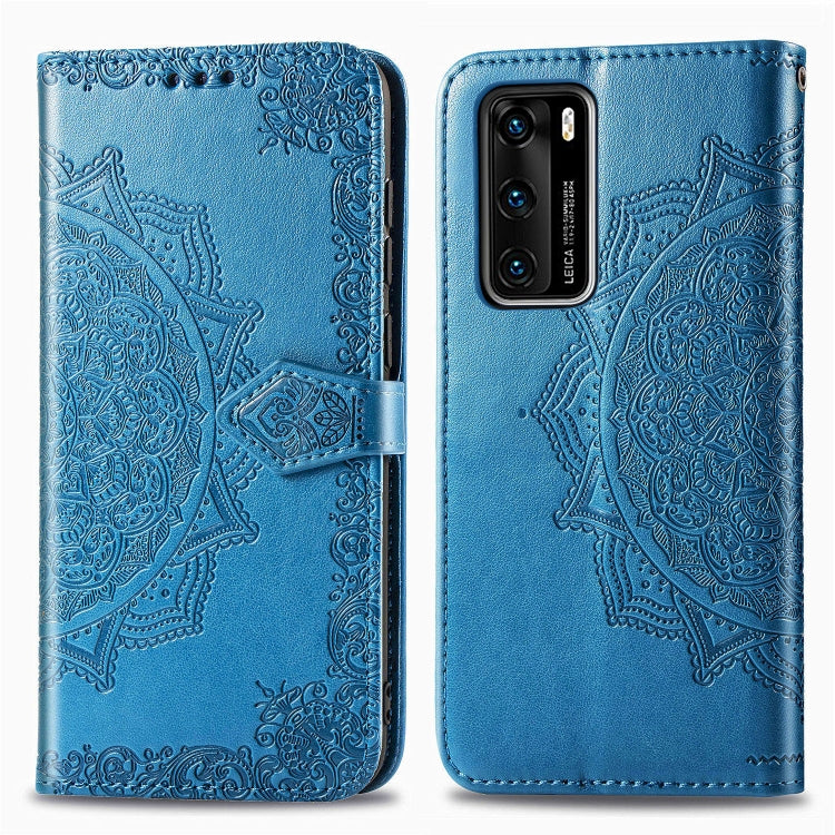 Embossed Mandala Pattern PC + TPU Horizontal Flip Leather Case with Holder & Card Slots, For Huawei P40, For Huawei P40 Lite / nova 6 SE, For Huawei P40 Pro / P40 Pro+, For Huawei Y7P, For Galaxy A11