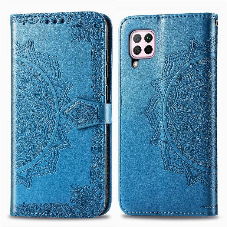 Embossed Mandala Pattern PC + TPU Horizontal Flip Leather Case with Holder & Card Slots, For Huawei P40, For Huawei P40 Lite / nova 6 SE, For Huawei P40 Pro / P40 Pro+, For Huawei Y7P, For Galaxy A11