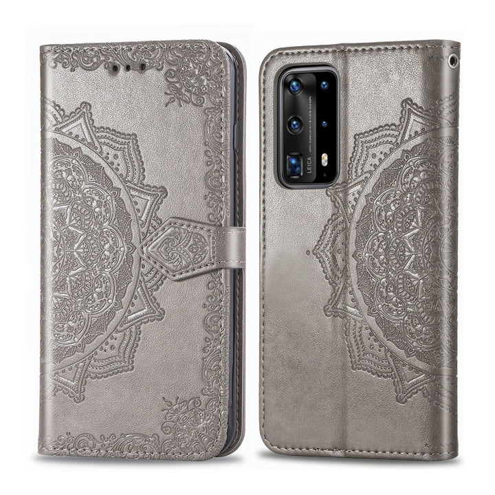 Embossed Mandala Pattern PC + TPU Horizontal Flip Leather Case with Holder & Card Slots, For Huawei P40, For Huawei P40 Lite / nova 6 SE, For Huawei P40 Pro / P40 Pro+, For Huawei Y7P, For Galaxy A11