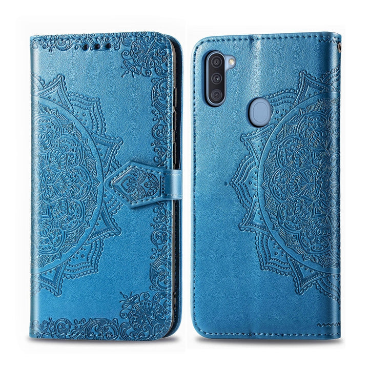 Embossed Mandala Pattern PC + TPU Horizontal Flip Leather Case with Holder & Card Slots, For Huawei P40, For Huawei P40 Lite / nova 6 SE, For Huawei P40 Pro / P40 Pro+, For Huawei Y7P, For Galaxy A11