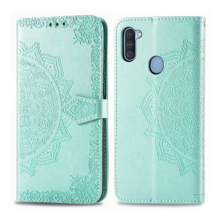 Embossed Mandala Pattern PC + TPU Horizontal Flip Leather Case with Holder & Card Slots, For Huawei P40, For Huawei P40 Lite / nova 6 SE, For Huawei P40 Pro / P40 Pro+, For Huawei Y7P, For Galaxy A11