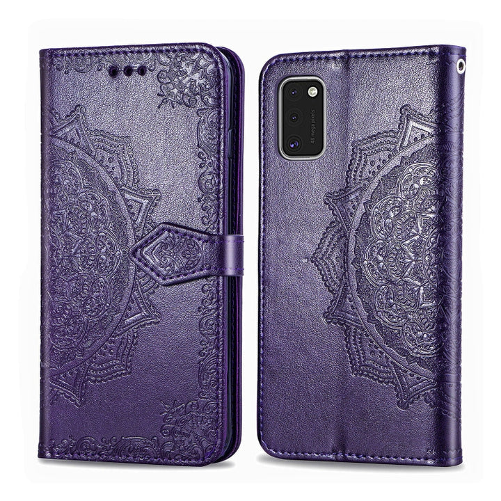 Embossed Mandala Pattern PC + TPU Horizontal Flip Leather Case with Holder & Card Slots, For Galaxy A31, For Galaxy A41, For Galaxy A41 (Japanese Version), For Galaxy M31, For Galaxy XCover Pro