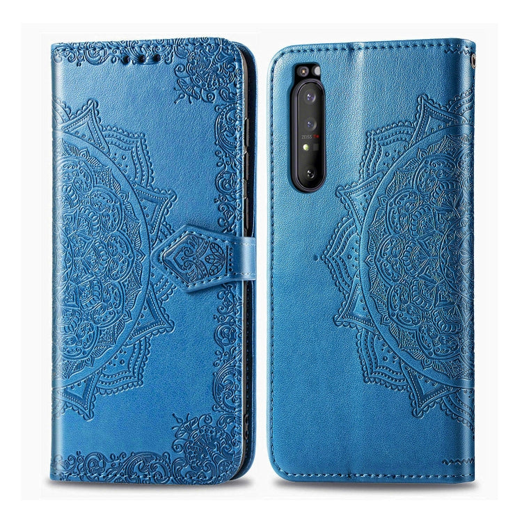 Embossed Mandala Pattern PC + TPU Horizontal Flip Leather Case with Holder & Card Slots, For Sony Xperia 1 II, For Sharp Aquos R5G, For Sharp Zero 2, For Xiaomi Mi 10 Pro 5G, For Xiaomi Mi 10 5G