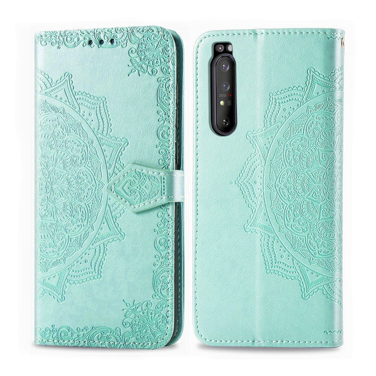 Embossed Mandala Pattern PC + TPU Horizontal Flip Leather Case with Holder & Card Slots, For Sony Xperia 1 II, For Sharp Aquos R5G, For Sharp Zero 2, For Xiaomi Mi 10 Pro 5G, For Xiaomi Mi 10 5G