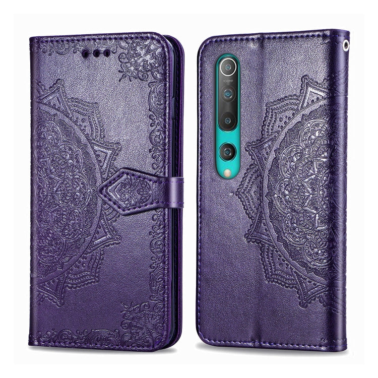 Embossed Mandala Pattern PC + TPU Horizontal Flip Leather Case with Holder & Card Slots, For Sony Xperia 1 II, For Sharp Aquos R5G, For Sharp Zero 2, For Xiaomi Mi 10 Pro 5G, For Xiaomi Mi 10 5G